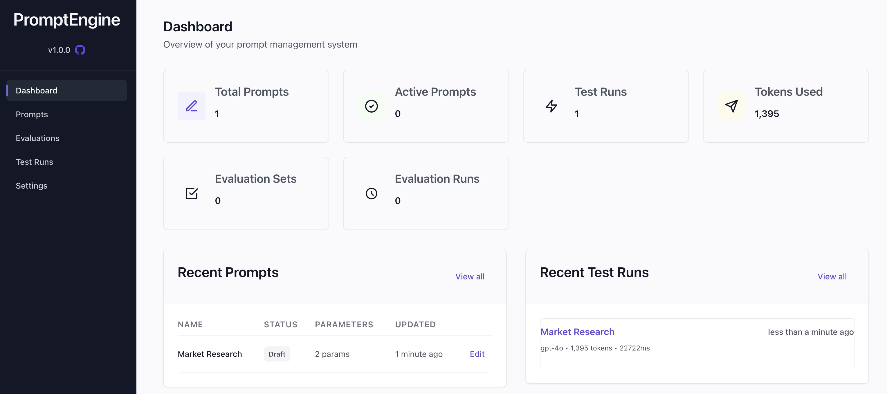 Dashboard screenshot